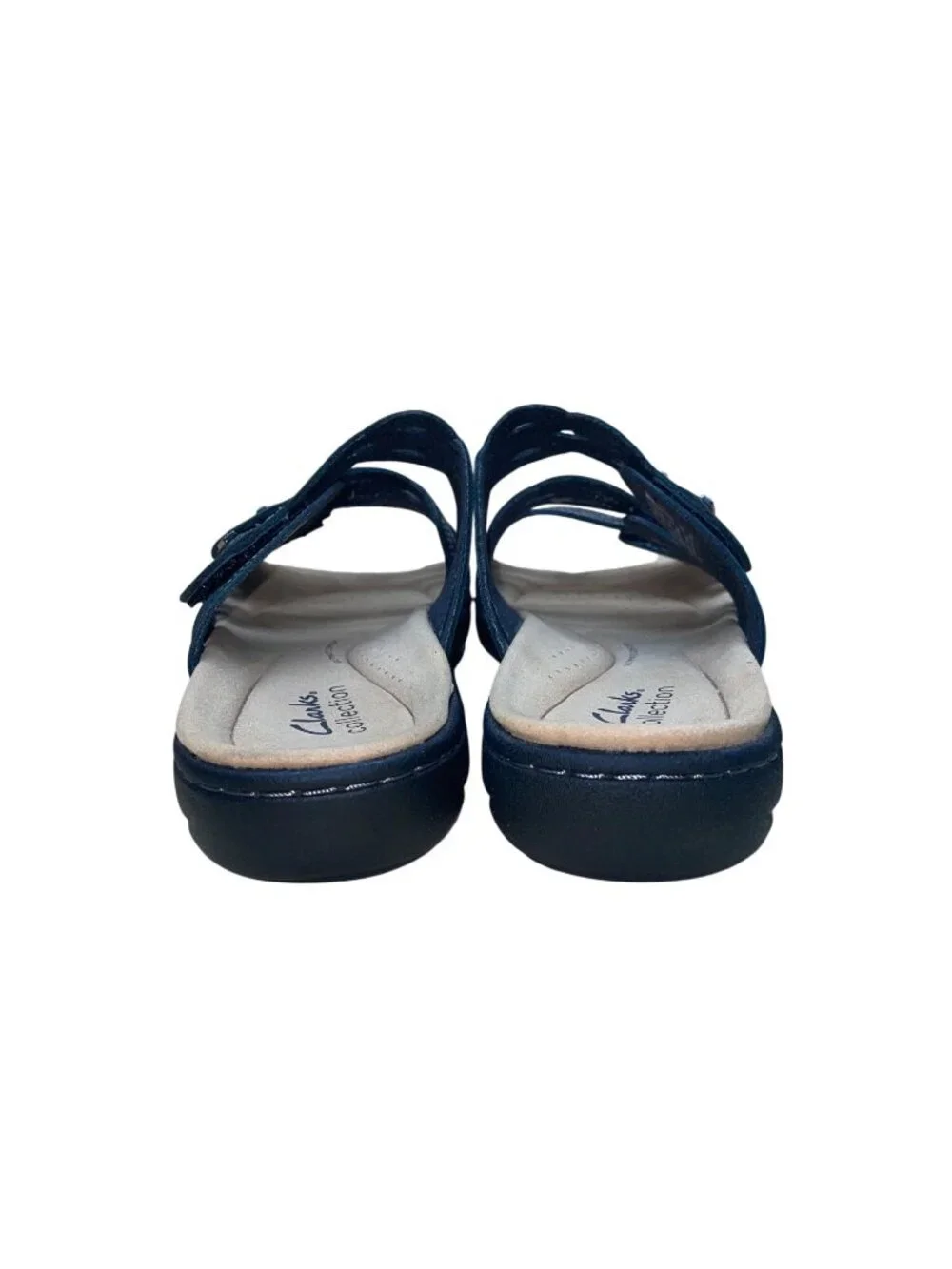 Clarks Women’s Black Leather Ultimate Comfort Ruby Slide Sandals Size 8.5 M - Picture 7 of 9